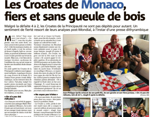 2018 – Monaco Matin – Les Croates de Monaco fiers de leur équipe
